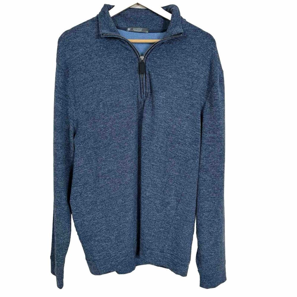 Member's Mark Men's Sweater Large Blue Casual Quarter Zip Pullover‎ Long Sleeve